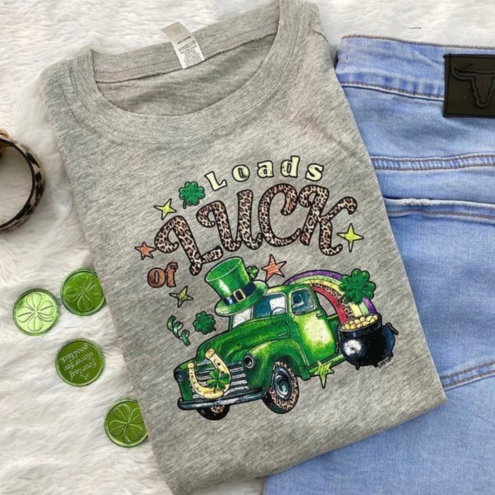 Youth St. Patrick’s Day shirt. Loads of Luck